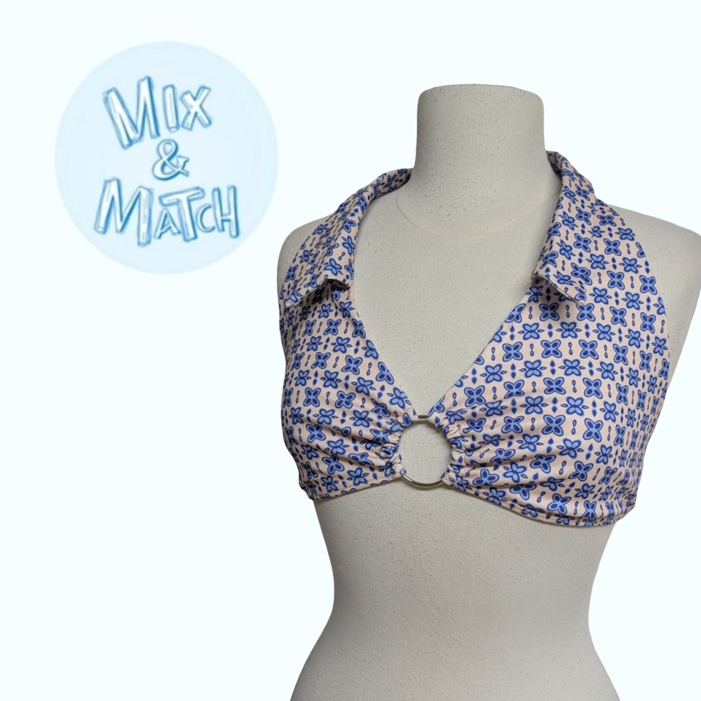 Boohoo Pinup Retro Style Collared Halter Top - Picture 10 of 12